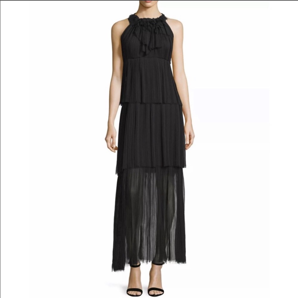 Elie Tahari Alicia Sleeveless Tiered Maxi Dress